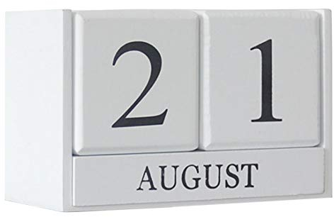 Generic Büro-Display aus Holz Desktop-Dekoration Kalender Vintage Home Date Home Decor Kalender 2022 Samen (White, One Size)