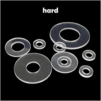 100 pcs weiche harte Plastik PVC Transparent Dichtung flache Waschmaschine,hard,M4x10x1mm
