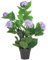 Decovego Künstliche Hortensie Lila Violett Hydrangeaceae Kunstpflanze Künstliche Pflanze 60 cm Kunstblume Kunstbaum Innendekoration Kunst Pflanze wie echt im Topf