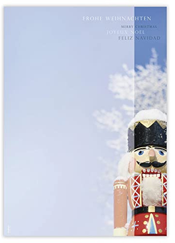 Weihnachtspapier Nussknacker WB723 – 50 Blatt Briefpapier – Hochwertiges Druckerpapier Weihnachtsgrüße, Einladungen & Briefe – Geeignet für Laser-, Inkjetdrucker & Kopierer – Designpapier A4 90 g/m²