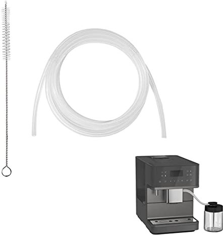Abonda 2 Milk Tube, Automatic Coffee Machine Silicone Replacement Pipe, Milk Hoses with Milk Hose Cleaning Brushes Coffee Machine Attachments