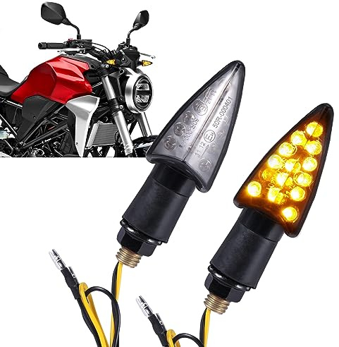 LOKLISUM Led Motorrad Blinker, 16 LED Blinker Motorrad 12V Wasserdichtes IP67 Blinkerlicht E Prüfzeichen Universell für Motorrad Roller Quad Cruiser Off-Road z900 z1000 duke 125 690