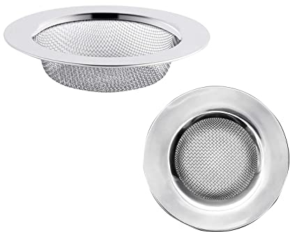 2pcs Stainless Steel Bathroom Shower Hair Filter Catcher Drain Cover,Kitchen Sink Strainer Plug Sink Sieve Sink Hole Strainer Drain Protector,Hair Catcher Stopper for Bathtub(External Diameter 77mm)