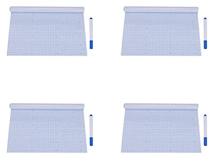 Dunlea 4 x Whiteboard PVC Kreidetafel Wandsticker zum Abziehen und Aufkleben, gratis Marker, 45 cm x 200 cm / Stück Great Room B17