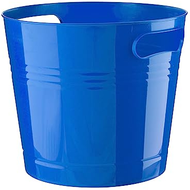 HOMESHOPA Handy Plastic Bin, Round Flexible Storage Container Bucket, Lightweight Portable Multipurpose Paper Trash Bin, Ice Bucket, Laundry Basket, Flexi Tub for Home Office Kitchen Household (Blue)