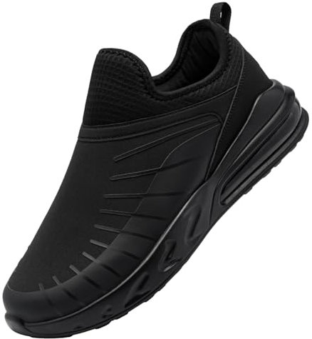 LARNMERN Zapatos Antideslizantes Mujer Zapatillas de Cocina Hosteleria Slip-On Calzado Casuales colchón Aire Camina Impermeable,negro/42 EU