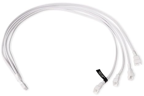 Alphacool 18730 Y-Splitter 4-Pin auf 4x 4-Pin PWM 60cm weiß Modding Kabel gesleevt