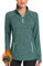 Soneven Damen Fleecepullover Stehkragen Hoodie Mit 1/4 Zip Pullover Sweatshirt Langarmshirt Oberteile Pulli für Herbst Winter,1/4 Zip Grün,M