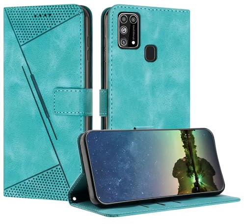 Mo-Beauty Handyhülle für Samsung Galaxy M31 / M21S, PU Leder Brieftasche Klapphülle Magnetic Standfunktion Kartenfach Schutzhülle hülle für Samsung M31 /M21S - Hellblau