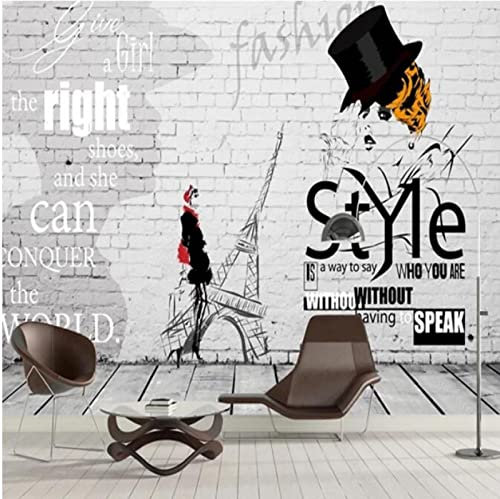 palank Papier peint photo 3D en briques blanches pour magasin de vêtements, arrière-plan de magasin, papier peint mural, 430 cm x 300 cm