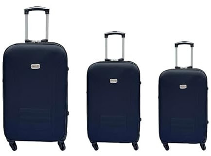 LEX Reisekoffer Stoffkoffer Trolley Set 3 TLG. Rollkoffer Travel Gepäck Hangepäck Farbe wählbar (Schwarz)