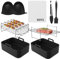 Air Fryer Accessories,Silicone Air Fryer Liners,Set of 9 Pcs Air Fryer Accessories for Ninja/Tower/Salter 7.6L-9.6L Dual Basket Air Fryer Including Air Fryer Racks,Tongs,Gloves,Oil Brush