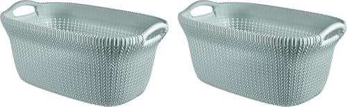 Curver Knit Wäschekorb - 40 l - 2er Set - Misty Blue