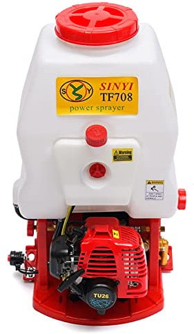Loobiiny 20L Kolbenrückensprühgerät Motorspritze Benzin Sprühgerät Motorsprüher Rückensprühgerät Dünger Drucksprüher Gartenspritze mit Profi Tragesystem und Druckregler