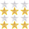 CRASPIRE Star Iron on Patches Adhesive Stars Shape Embroidery Cloth Sew on Patch Small Yellow&White Appliques Embellishments 20Pcs Computerized for DIY Clothes Arts Crafts Jeans Repair Decoration