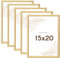Wackadoo Bilderrahmen 15x20 Gold 5er Set Fotowand Fotorahmen mit Glasscheibe Kunststoff Picture frame
