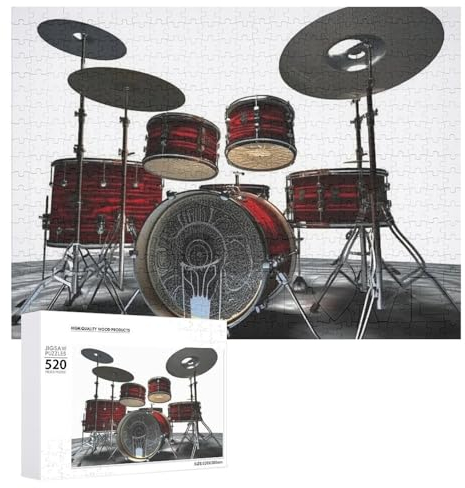 Puzzle für Erwachsene, cooles Schlagzeug-Set, herausforderndes Spiel-Puzzle mit Buchstaben auf der Rückseite, personalisiertes Puzzle, perfekt für Spielabende, Heimdekoration, Geschenk