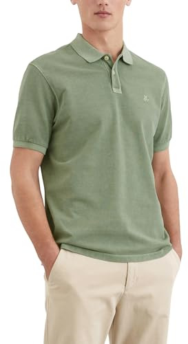 Marc O'Polo Herren Kurzarm-Poloshirt aus Bio-Baumwolle Regular Fit, Grün (Luscious Moss), L