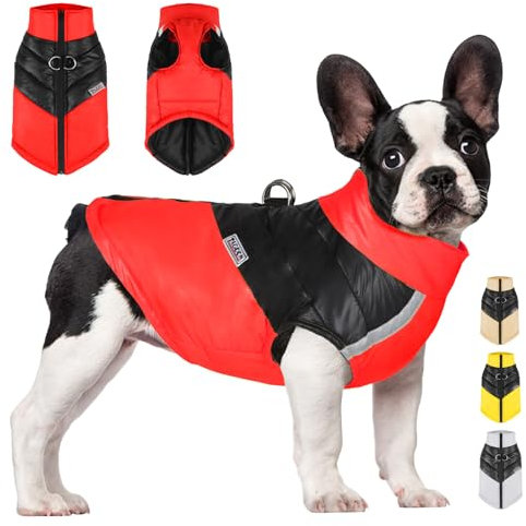 YOUYIKE Hundemantel für Hunde, Hundekleidung, Hundemantel Wasserdicht Hundejacke Winter Warme Jacke für Kleine Mittelgroße Hunde Hundebekleidung Warm Haustier Kleidung für Kaltes Wetter (Rot, M)