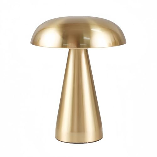 Hryx Lampe Champignon,Lumière Champignon Doré,Lampe De Table Rechargeable pour Bureau De Chambre À Coucher,veilleuse À Gradation Tactile avec Fonction De Lampe De Bureau,Gold