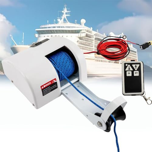 DPLWJPP Verricello Elettrico per Ancora,Verricello per Ancora Marino 12 V,con Telecomando,Kit Verricello per Ancora per Barca in Acqua Salata,per Rimorchio per Barca,Roulotte,Marine