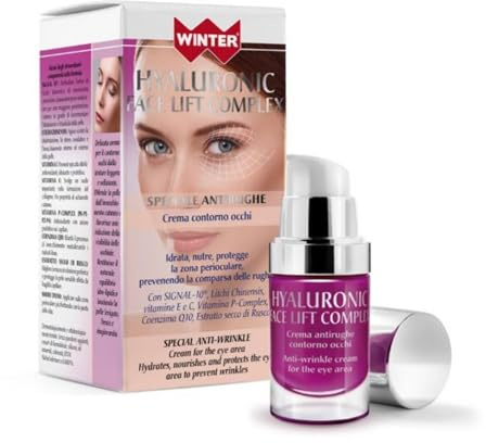 Hyaluronic Face Lift Complex Winter Anti-Falten Augencreme mit Hyaluronsäure, Q10 Coenzym und Vitamin E und C, feuchtigkeitsspendend, nährt und reduziert Augenringe und Taschen für Damen und Herren -