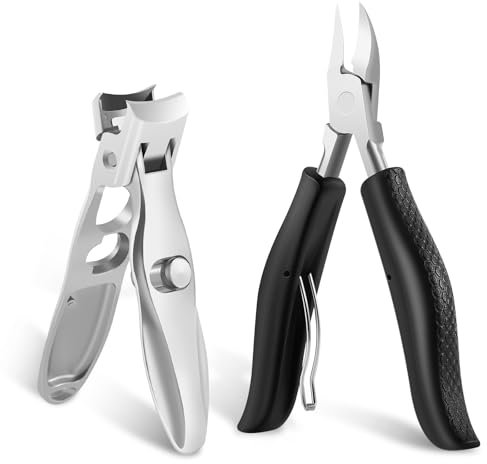 Diboniur Set Professionale Per Unghie Spesse e Incarnite - 2 Pezzi Tagliaunghie Uomo, Tronchesino Super Affilato, Inossidabile Per Piedi e Mani
