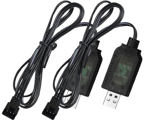 Akku Ladegerät USB Kabel Mit Sm-3 Pin Stecker 2 Artikel Universal USB Rc Ladegerät Kabel Mit Sm-3p Sicheres Laden Universal USB Rc Ladegerät Kabel Kompatibel Mit Ferngesteuerten Autos Und Drohnen