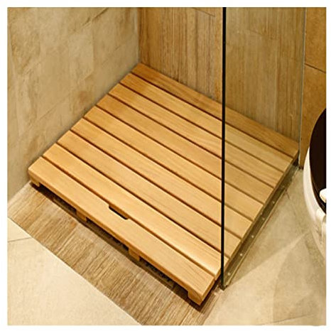 Bambus-Duschwanne, Bambus-Badematte, für drinnen und draußen, Badezimmerzubehör, Dusche, Badewanne, Sauna und Poolbereich, individuell anpassbar, 70 x 100 cm
