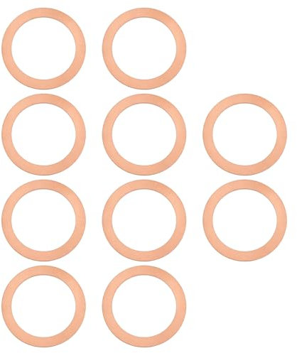 LT Easiyl 10-teiliger Dichtring Ölablassschraube Automobil-Ölablassschraube Kupferdichtung Kompatibel mit 451 FORTWO Kompatibel mit 451 SMART 32 X 22 X 1 Mm