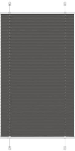 vidaXL Plissee Schwarz 70x100 cm Stoffbreite 69,4 cm Polyester, Faltrollo, Klemmfix, Plisseerollo, Jalousie, Rollo, Plisseerollo für Fenster
