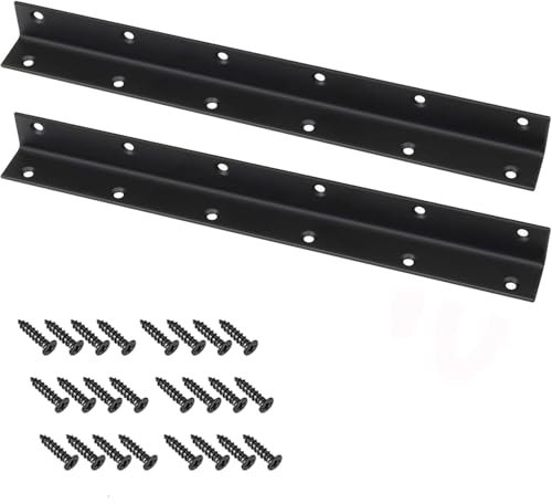 2 Pièces d'Équerres pour Bois, 275x25x25mm Équerres d'Angle en Acier Inoxydable, Équerres en L à 90 Degrés, Support d'Angle pour Meubles en Bois, Clôtures Fixation avec Vis