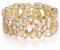 EVER FAITH Armband Damen Art Deco Prom Schmuck Oval Teardrop Kristall Elastisches Hochzeit Braut Stretch für Braut Party Braun Gold-Ton