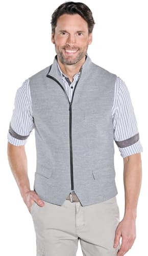 engbers Herren Herren Sakko-Weste Slim fit, Hellgrau, 38248, Hellgrau in Größe 58