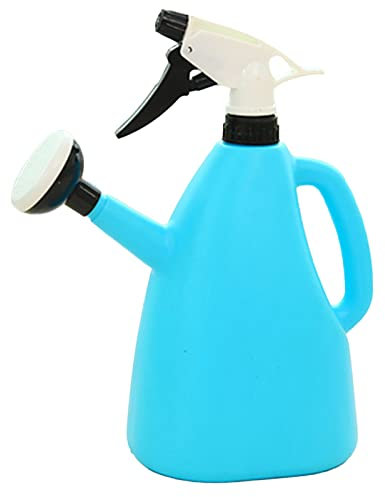 Regadera de interior pequeña para casa, bonsái, jardín, flores con cabezal rociador desmontable, regadera para regar plantas al aire libre, botella de agua caliente alemán (azul, talla única)