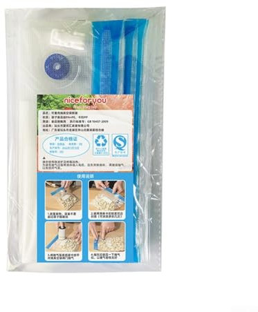 Sistema de sellado al vacío para ahorro de alimentos con bomba recargable por USB y 15 bolsas reutilizables para una frescura duradera (B 5 bolsas x 21 x 22)
