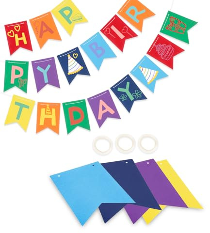 Individuelle Banner, 21 Stück Regenbogen-Karten-Wimpelkette, personalisierte Geburtstagsbanner, machen Sie Ihr eigenes Banner-Set für personalisierte Veranstaltungs- und Party-Dekoration