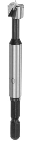 M METERXITY Forstner Drill Bit for Woodworking, 3/8in (10mm) Carbon Steel Tip Hex Shank Hinge Cutter for Hard Wood/Plastic/Plywood/MDF, Wood Hole Drilling Opener