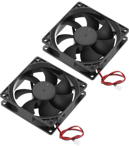 sourcing map 2 Pcs DC12V Brushless Cooling Fan DC12V 0.15A 90x90x25mm 2Pin 2Wire High Speed Quiet for 3D Printer Computer Case Video Equipment DIY Ventilation Project 1500-2200RPM