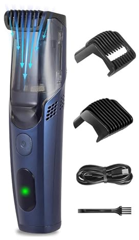 Tondeuse à cheveux en acier inoxydable - Poignée ergonomique et confortable - Facile à ranger - Convient pour une coupe de cheveux efficace à la maison - Aspiration automatique des cheveux