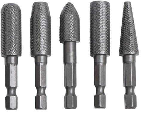 CashMuch Rotary Feile Stahl, 1/4 Zoll (6,35 Mm) Hexagon-Schaft, Für Bohrmaschine, Zum Fräsen, Feilen Und Formen Von Stahl, Inkl. 5 Stück