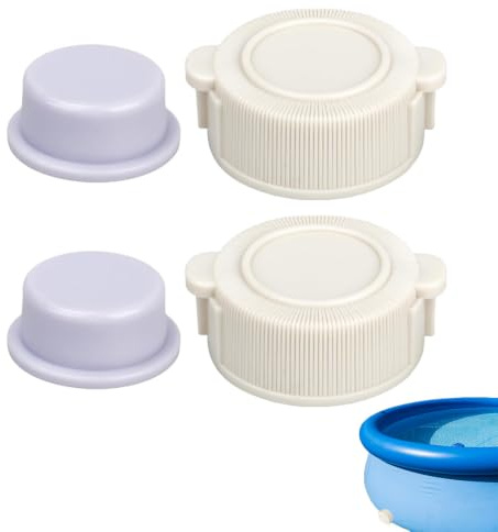 YOFHPT 2PCS Pool Ablaufkappe, Pool Ablaufabdeckung mit Ventilstopfen | Pool Ablassventil Kappe, Pool Ersatzteile mit In-tex 10043 & 10044 für Oberirdische Schwimmbad Spas