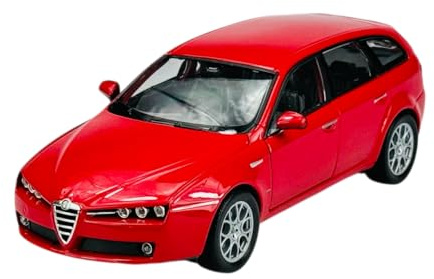 Welly Modell Auto Kompatibel mit Alfa Romeo 159 Sportwagon Rot ca 1/24 1:24 Metall Modell Auto Die Cast Neu im Kasten