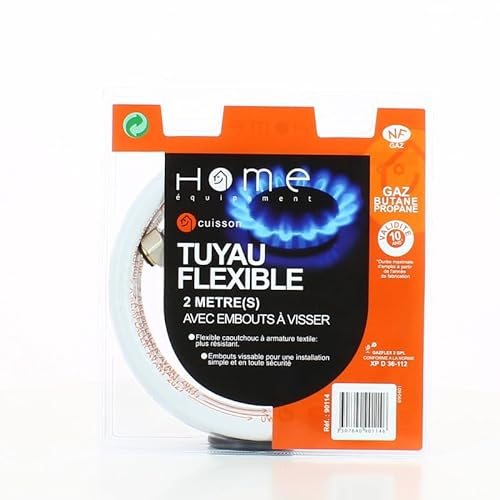 Home Equipement 90114 Tuyau de Gaz Butane 2 m 10 Ans