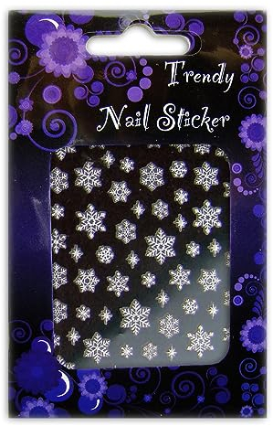 3 Blatt Weihnachtstraum Nagelsticker - Schnee silber - Nagelaufkleber/Nagelsticker/Nail Tattoo/Nail Sticker/für Weihnachten