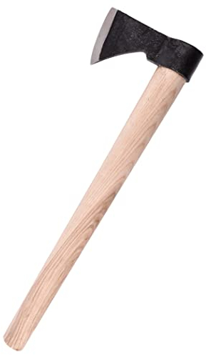 Battle-Merchant Wikingeraxt geschmiedet - Wikingerbeil ca. 9. Jahrhundert - Tomahawk antikfinisch - Karbon-Stahl - Wurfaxt