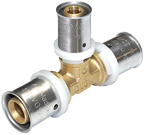 Pressfitting PEX/PERT T-Stück Mitte reduziert 20 x 16 x 20mm Kontur TH