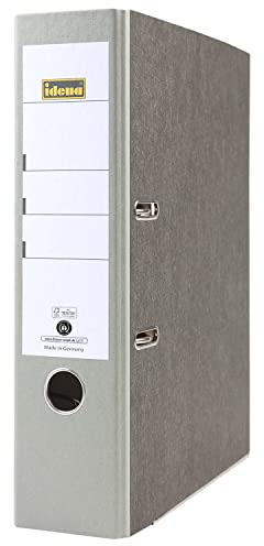 Idena 303066 - Ordner für DIN A4, 8 cm breit, Wolkenmarmor, grau, 1 Stück