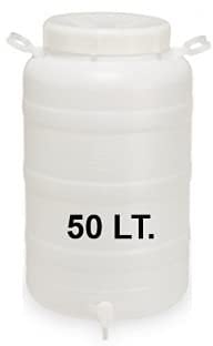 GrecoShop Tanica in Plastica a Bocca Larga con Rubinetto 50 Litri