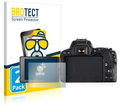 BROTECT Schutzfolie für Canon EOS 200D | 2 Stück Entspiegelnder Displayschutz Made in Germany Matte Displayschutz-Folie Anti-Reflex Anti-Fingerprint Einfache Montage